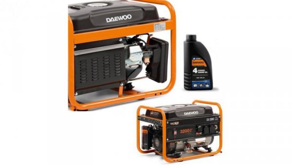 Zestaw agregat prądotwórczy 2.8kw + olej SAE 10W-30 (GDA 3500E) DAEWOO