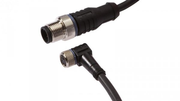 VK500F81, Kabel przyłączeniowy, 5m, M8 żeński 4pin kątowy, M12 męski 4pin prosty, 4x0,34mm², PUR, 60V, IP67