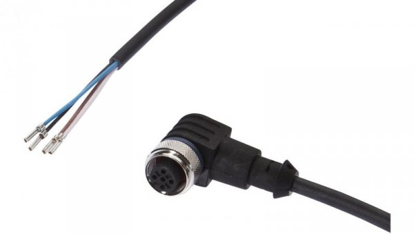 VKB00321, Kabel przyłączeniowy, 20m, M12 żeński 4pin kątowy, Końcówka wolna, 4 żyły, PUR, Ø4,7mm