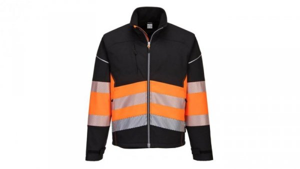 KURTKA OSTRZEGAWCZA SOFTSHELL PW375BKO ROZMIAR S