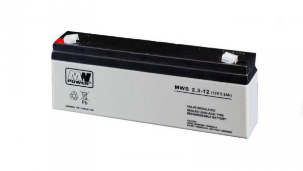 MWS 2.3-12 Akumulator 12V 2,3Ah do CCTV MW Power