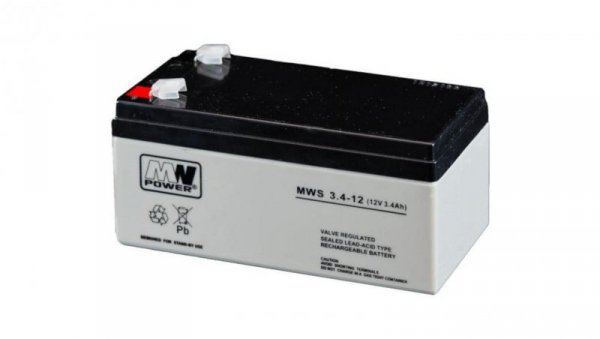 MWS 3.4-12 Akumulator AGM 12V 3,4Ah MW Power