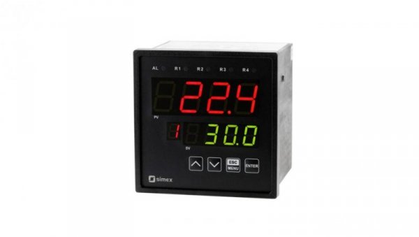 Regulator uniwersalny – PID / progowy – miernik, wyświetlacz: temperatury, sygnałów analogowych – RTD TC mA V – 4xREL przekaźnik
