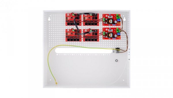 Zestaw do 17 kamer IP switch PoE 17P+1UP w obudowie wewnętrznej ABOX-H (miejsce na NVR), zasilacz 192W (2x 96W)