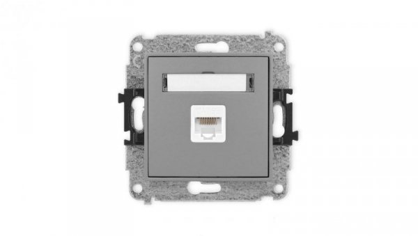 ICON Mechanizm gniazda komputerowego pojedynczego 1xRJ45, kat. 5e, 8-stykowy szary mat 27IGK-1