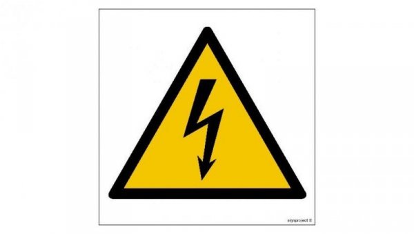 ZNAK - GD012 Ostrzeżenie przed napięciem elektrycznym 50 x 50 cm FS - Folia samoprzylepna foto.