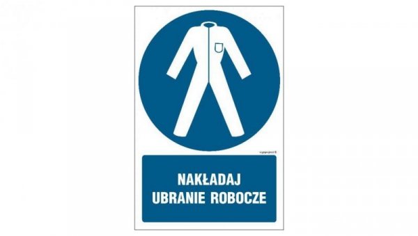 ZNAK - GL039 Nakładaj ubranie robocze 50 x 75 cm KN - Folia podłogowa