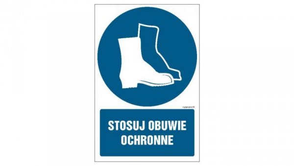 ZNAK - GL046 Stosuj obuwie ochronne 50 x 75 cm FS - Folia samoprzylepna foto.