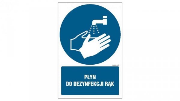 ZNAK - GL054 Płyn do dezynfekcji rąk 50 x 75 cm KN - Folia podłogowa