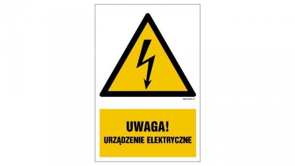 ZNAK - HA022 Uwaga urządzenie elektryczne 10 x 15 cm FN - Folia samoprzylepna