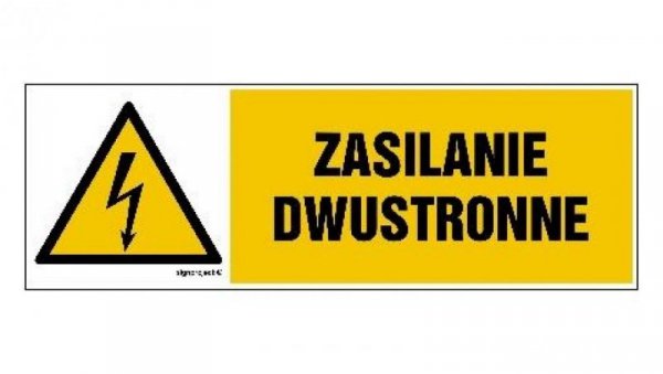 ZNAK - HB017 Zasilanie dwustronne 30 x 10 cm FN - Folia samoprzylepna