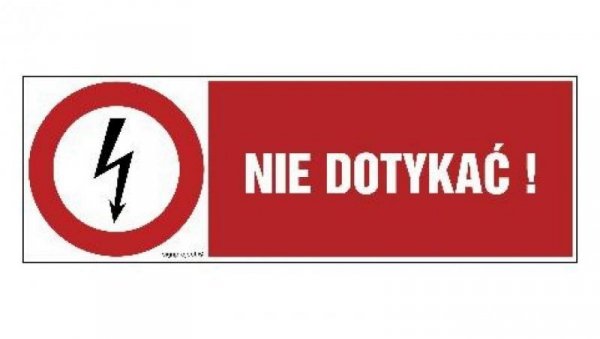 ZNAK - HD007 Nie dotykać 15 x 5 cm FN - Folia samoprzylepna