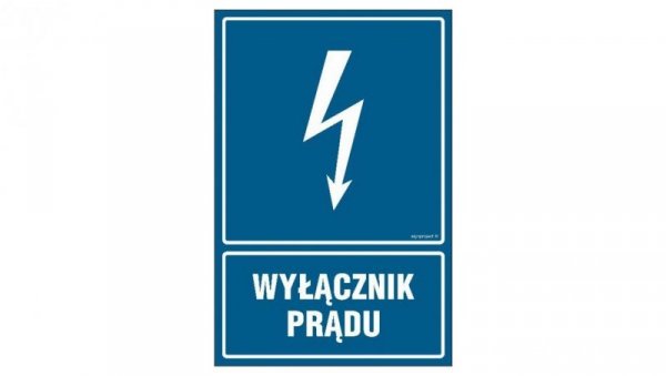 ZNAK - HG019 Wyłącznik prądu 30 x 45 cm FN - Folia samoprzylepna