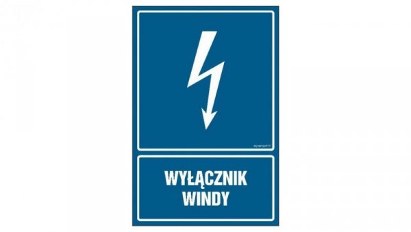 ZNAK - HG037 Wyłącznik windy 50 x 75 cm FN - Folia samoprzylepna