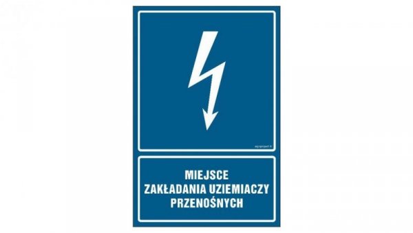 ZNAK - HG041 Miejsce zakładania uziemiaczy przenośnych 70 x 105 cm FN - Folia samoprzylepna