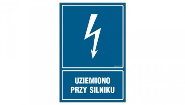 ZNAK - HG046 Uziemiono przy silniku 7,5 x 10 cm PN - Płyta 1mm