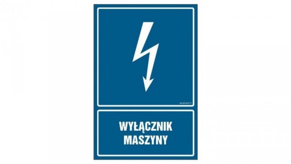 ZNAK - HG051 Wyłącznik maszyny 70 x 105 cm FN - Folia samoprzylepna
