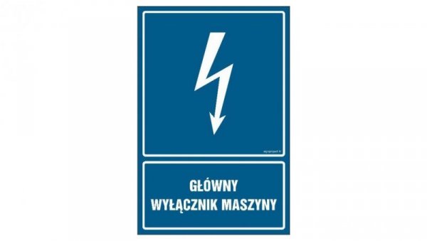 ZNAK - HG052 Główny wyłącznik maszyny 70 x 105 cm FN - Folia samoprzylepna
