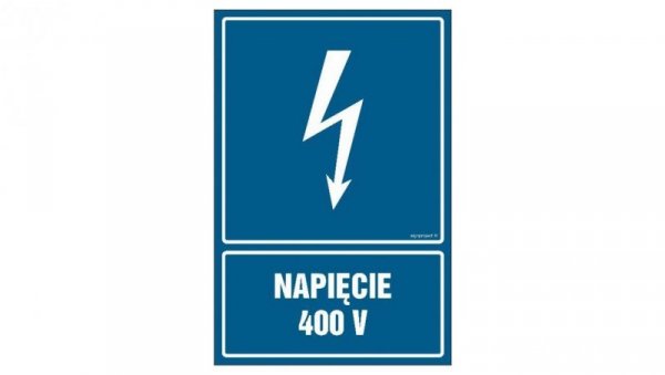 ZNAK - HG059 Napięcie 400 V 7,5 x 10 cm FN - Folia samoprzylepna