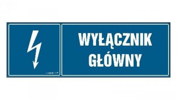 ZNAK - HH012 Wyłącznik główny 20 x 6,7 cm FN - Folia samoprzylepna