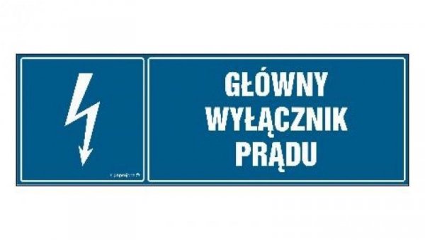 ZNAK - HH014 Główny wyłącznik prądu 20 x 6,7 cm FN - Folia samoprzylepna