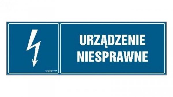 ZNAK - HH018 Urządzenie niesprawne - arkusz 8 naklejek - arkusz 8 naklejek 10 x 3,3 cm FN - Folia samoprzylepna