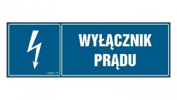 ZNAK - HH019 Wyłącznik prądu 15 x 5 cm PN - Płyta 1mm