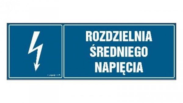 ZNAK - HH043 Rozdzielnia średniego napięcia 20 x 6,7 cm FN - Folia samoprzylepna