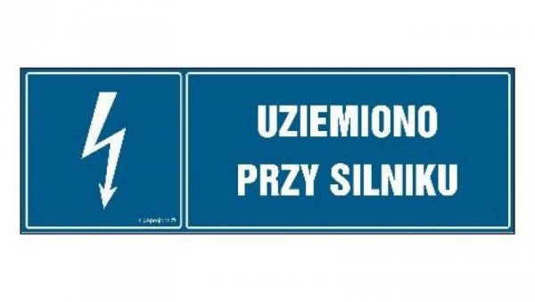 ZNAK - HH050 Uziemiono przy silniku 30 x 10 cm FN - Folia samoprzylepna