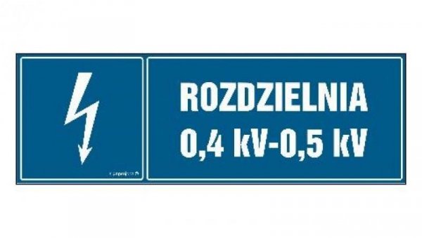 ZNAK - HI007 Rozdzielnia 0.4 kV-0.5 kV 20 x 6,7 cm PN - Płyta 1mm