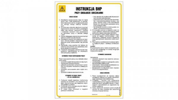 ZNAK - IAI07 Instrukcja BHP przy obsłudze urządzeń elektrycznych w gospodarstwie rolnym 24,5 x 35 cm PN - Płyta 1mm