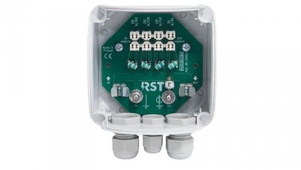 Ochronnik przeciwprzepięciowy RST BOX GDT LSA do sieci LAN i kamer IP w obudowie zew. IP65 /601 060/