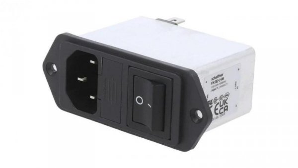 Złącze zasilające AC męskie 2A 250VAC C14 (E) 2mH FN282-2-06