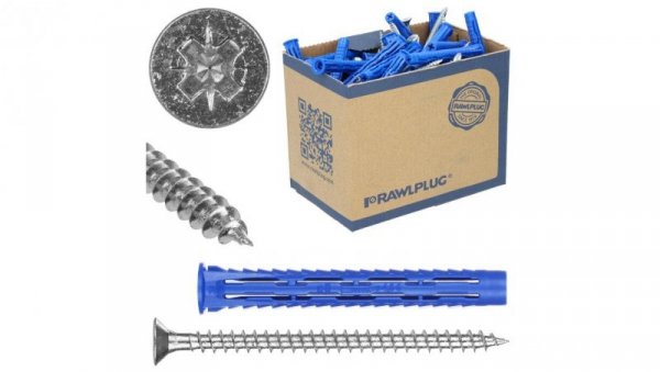 Kołki rozporowe uniwersalne 4ALL 6x50 z wkrętem z łbem stożkowym 4,5x60 50szt. RAWLPLUG