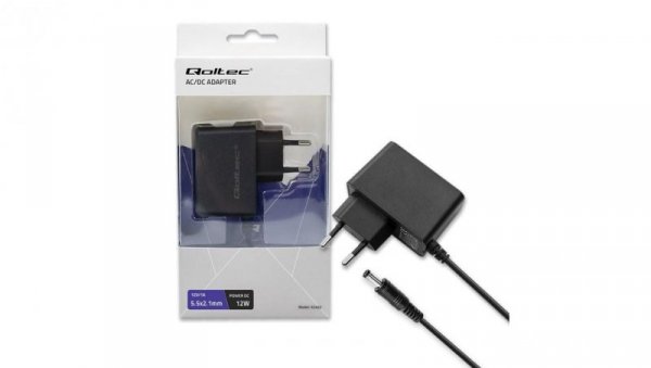 Qoltec Zasilacz wtyczkowy PREMIUM 12W 12V 1A 5.5*2.1
