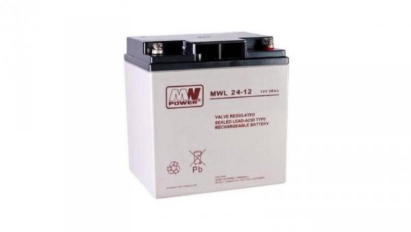 akumulator AGM 10-12lat 12V/24Ah MWL 24-12