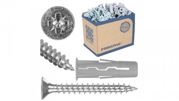 Kołki rozporowe uniwersalne UNO 10,0x36 z wkrętem z łbem stożkowym 6,0x50 100szt. RAWLPLUG