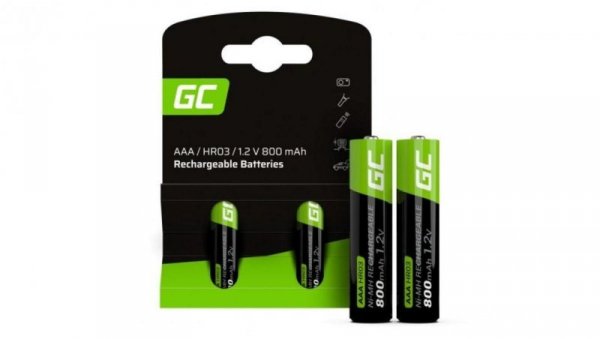 Akumulator Ni-MH R03 AAA 800mAh 1,2V (Ready 2 Use) Green Cell BLISTER 2szt.