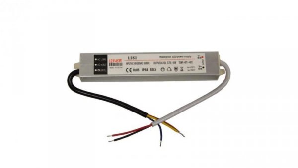 Zasilacz LED 12V 45W napięciowy IP67 aluminium