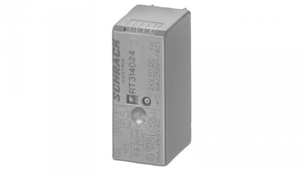 Przekaźnik wtykowy serii RT 1P 24V DC szerokość 15,5mm LZX:RT314024