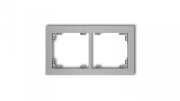 DECO Ramka podwójna srebrny metalik 7DR-2