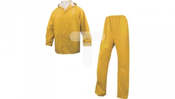 Komplet przeciwdeszczowy bluza + spodnie z poliestru obustronnie powlekanego PVC kolor żółty rozmiar L CORPEN304JAGT2