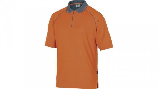 Polo z bawełny (100) 210g zapinane na zamek pod szyją pasuje do serii mach 2 kolor pomarańczowy rozmiar 3XL CORP MSPOLOR3X