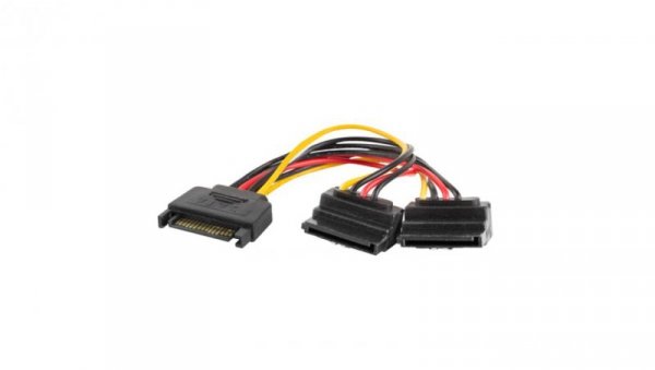 Kabel SATA zasilający (M)-SATA(F) 90 x2 15cm CA-SASA-10CU-0015