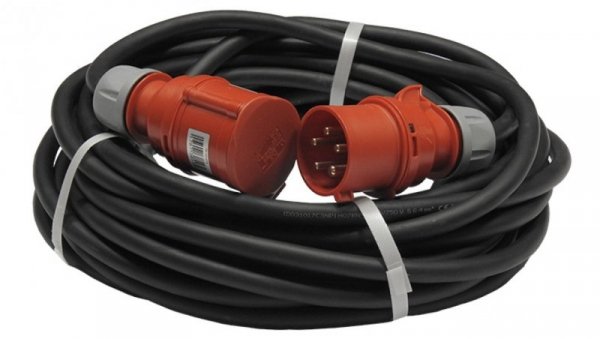 Przedłużacz budowlany trójfazowy elCORD CEE 32A 400V IP44 50m H07RN-F 5G4 z wtyczką i gniazdem CEE 32A-5P IP44 30355500