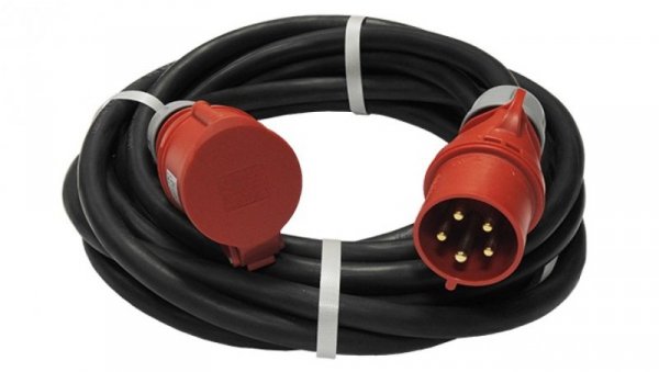 Przedłużacz budowlany trójfazowy elCORD CEE 32A 400V IP44 20m H07RN-F 5G6 z wtyczką i gniazdem CEE 32A-5P IP44 30356200