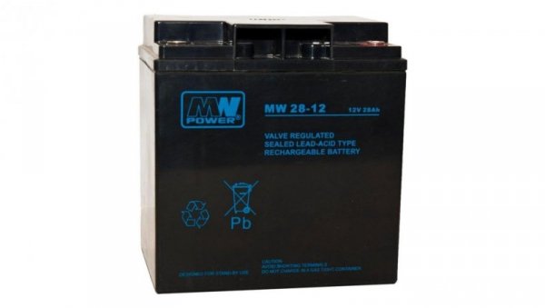 Akumulator AGM 12V 28Ah (166x125x175mm) MW 28-12
