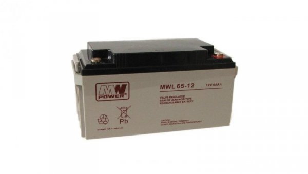 Akumulator AGM 12V 65Ah (350x166x179mm) MWL 65-12