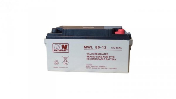 Akumulator AGM 12V 80Ah (350x167x174mm) MWL 80-12