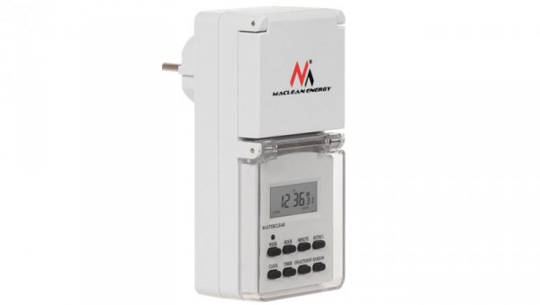 Timer cyfrowy zewnętrzny Maclean Energy MCE08 10 programów funkcja losowa 3600 W max 156 programów MCE08